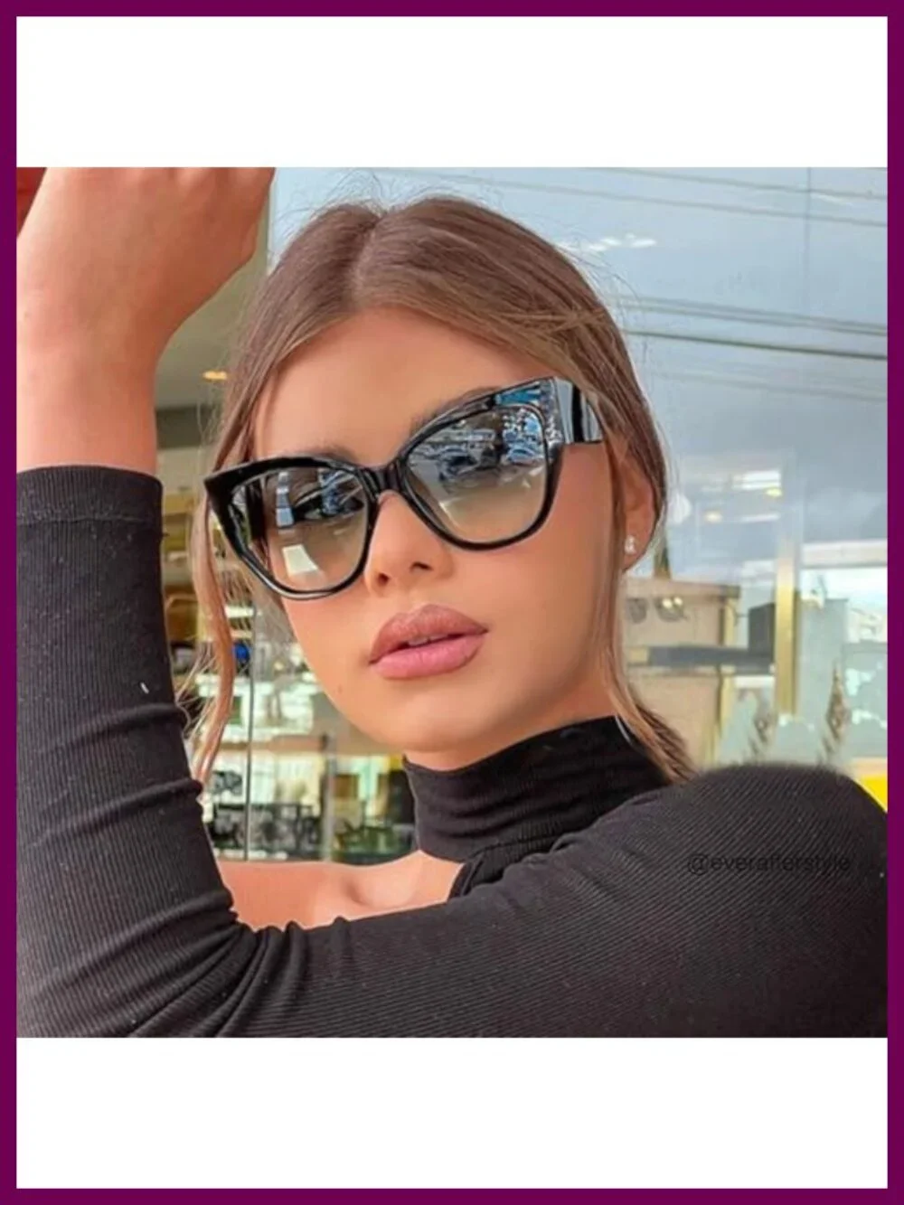 Oversized Cat Eye Sunglasses UV400 Protection for Women Trendy Large Frame